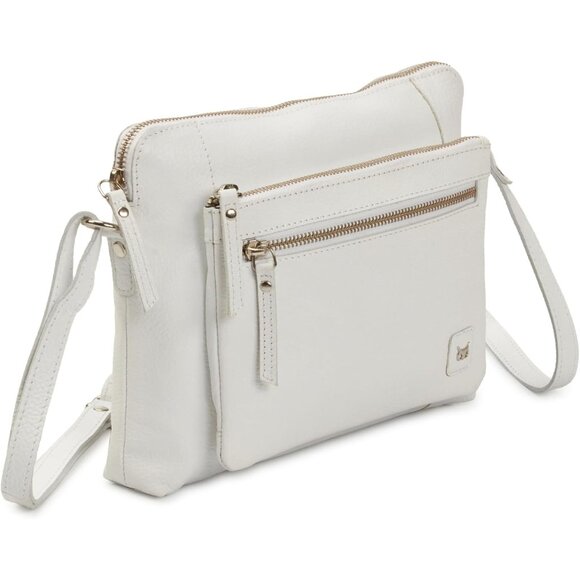 Women White Imported Leather Polyester Crossbody Sling Shoulder Crossover Bag - Picture 1 of 6